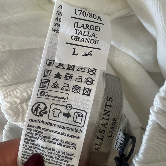 Allsaints Giana Crochet Shorts In Tofu White - Picture 10 of 11